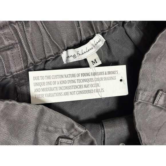 NEW Young Fabulous Broke Denim Twill Button Front Mini Skirt Size Medium in Grey - Picture 5 of 6